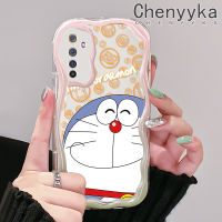 เคส Chenyyka สำหรับ Realme 6 Pro 6S Narzo การ์ตูนโดราเอมอนน่ารัก,สำหรับผู้ชายและผู้หญิงเนื้อครีมขอบคลื่นปกป้องกล้องเคสโทรศัพท์โปร่งใสเคสซิลิโคนอ่อนชัดเจน