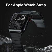 ஐ Soft Silicone Strap Case For Apple Watch 44MM 40MM 45MM 41MM 42MM Sport Rubber WatchBand Bracelet For iWatch 1 2 3 4 5 6 SE 7