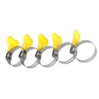 5 Pcs Homebrew Pipe Clamp Fit 6mm O.D 32mm O.D Tube Plastic Handle Stainless Steel Butterfly Hose Clamp