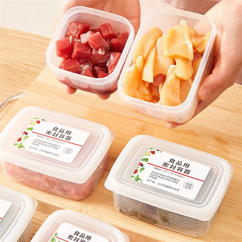 Refrigerator Storage Box Frozen Meat Compartment Case Freezer Fresh-Keeping  Container Portable Food Fruit Organizer Rice