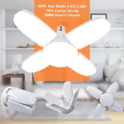 โปรโมชั่น+++ หลอดไฟ LED ทรงใบพัดพับเก็บได้ Fan Blade LED Bulb 80W แถมขั้วไฟให้ 4แฉกประหยัดไฟ ราคาถูก หลอด ไฟ หลอดไฟตกแต่ง หลอดไฟบ้าน หลอดไฟพลังแดด