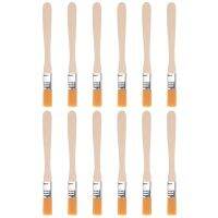 Uxcell 5" Paint Brush 0.5" Width Soft Nylon Bristle with Wood Handle for Wall  Cabinets  Fences Yellow 12 Pcs Paint Tools Accessories