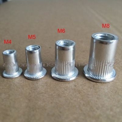 100pcs/lot M3/M4/M5/M6/M8/M10 Threaded Flat Head Aluminum Rivet Nut Rivnut
