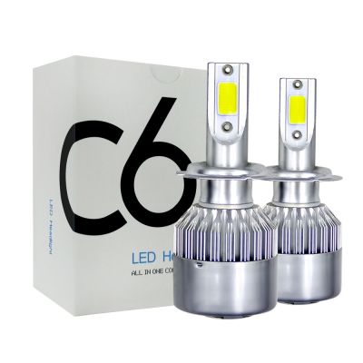 2PCS C6 H1 H3 Led Headlight Bulbs H7 COB LED Car Light H4 motorcycle bulb H11 HB3 9005 HB4 9006 6000K 72W 12V 7200LM h8 fog lamp Bulbs  LEDs  HIDs