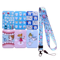 【CW】Nurse Doctor Lanyard ID Badge Holder ABS Credit Card Wallet Case Acceptable OEM Cute Tooth Dental Pattern