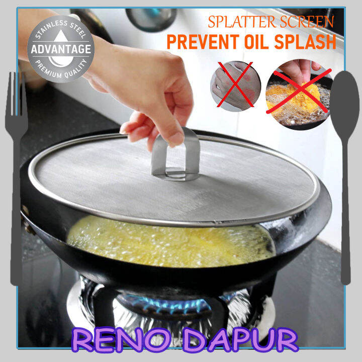 Splatter Screen Kitchen Oil Proof Lid Stainless Steel Oil Spill Proof Cover Frying Pan Cover Oil