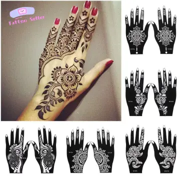 Reusable Waterproof Unisex Temporary Tattoo Diy Tools India Henna Template  Hand Arm Body Art Flower Stickers Tattoo Stencils - AliExpress