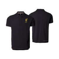 เสื้อโปโลแขนสั้น ผ้าCVC  Liverpool รุ่น LFC-P013 สีดำ