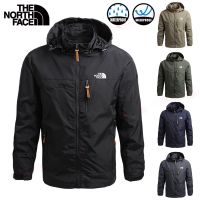 แจ็คเก็ตเดินป่ากลางแจ้งผู้ชาย North Face,เสื้อกันลมมีฮู้ดกันน้ำเสื้อกันลมมีซิปแบบลำลองเสื้อกันฝนมี5XL เสื้อแจ็คเก็ตทหาร