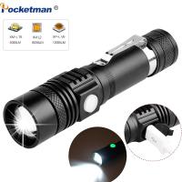 sell well feytu308 - / Pocketman Super Bright ไฟฉาย Led USB T6/L2/V6เคล็ดลับพลังงาน Zoomable กลางแจ้งจักรยานแสง18650โคมไฟแบบชาร์จไฟได้