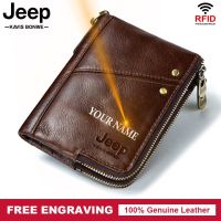 ZZOOI 100% Genuine Leather Mens Wallet With Coin Purse Quality Short RFID Card Holder Luxury Brand Multi-Card Clutch Money Bag 2022