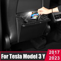 สำหรับ Tesla รุ่น3 Y 2017- 2021 2022 2023ถุงถัง/ถุงใส่ขยะในรถยนต์ขยะเก้าอี้หลังรถ Model3อุปกรณ์เสริมอุปกรณ์ทำความสะอาดถังขยะ