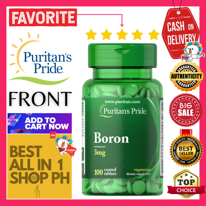 Puritan's Pride Boron 3 mg, 100 Tablets Supports Healthy Bones