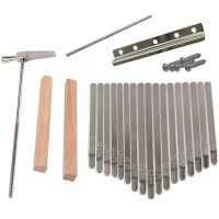 กุญแจเปียโน Kalimba Thumb ชุดซ่อม DIY พร้อมสะพานไม้มะฮอกกานีค้อนจูนสกรูอุปกรณ์เสริมสำหรับเปลี่ยนอาน17/21ดอก