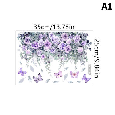 Luhuiyixxn สติกเกอร์ติดผนังลายดอกไม้พืชสีเขียวหลากหลายรูปแบบสติ๊กเกอร์ตกแต่งห้องน้ำห้องนั่งเล่นตู้บ้านภาพจิตรกรรมฝาผนังแบบมีกาวในตัว