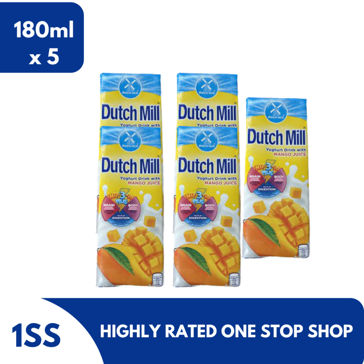 Dutch Mill Yoghurt Drink with Mango Flavor, 180ml set of 5 | Lazada PH