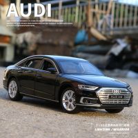 รถ Diecast รถ Audi รุ่น A8อัลลอยพร้อมไฟเสียงของขวัญของสะสมสำหรับ Gratis Ongkir เด็ก1:32ใหม่