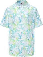 เสื้อกอล์ฟกันยูวี MAZEL UV protection UPF30 Golf Shirts Green Flowers