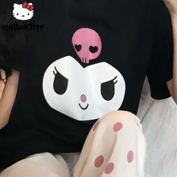 Hello Kitty Summer Cartoon Clothes For Fashion Women Oversize Cotton T Shirt  Girl Y2k Streetwear Korean Style Cute Short Sleeve - T-shirts - AliExpress