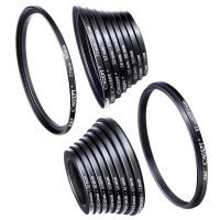 18pcs Camera Lens Filter Metal Stepping Rings kit 9pcs Step Up Ring Set + 9pcs Step Down Ring Set Filter Ring Adapter for Camera lens