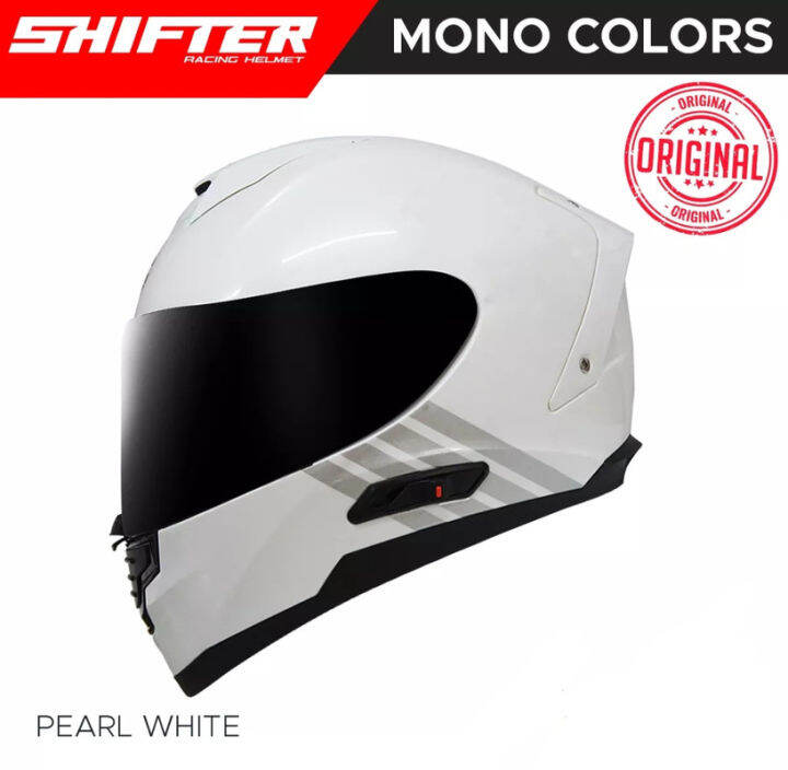SHIFTER R1 MONO COLOR PEARL WHITE FULLFACE HELMET Lazada PH