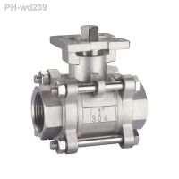 ▬☢ 1 SS304 Stainless Steel High Platform Three Piece Ball Valve Female Thread