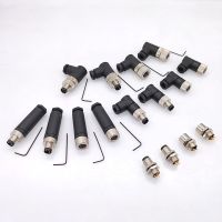 ▦┇ M8 sensor connector waterproof male female plug straight angle screw threaded coupling 3pin 4pin