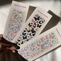 [SOOANG STUDIO] Night sky butterfliesKorean CUTE holographic StickersToploader·Sleeve·Polaroid·Polco·Journal DIY Decorative Material Stickers