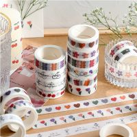 Salt-based ins pocket tape simple time series Internet celebrity Japanese color printing girls heart diary photo album decoration small pattern cute sticker pocket material whole roll of special-shaped Japanese paper film
