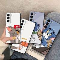 Casing ponsel silikon untuk Samsung Note 20 S23 S22 S21 Ultra Galaxy S20 FE S10 S10E pasangan cinta Tom dan Jerry