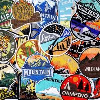 Mountain Field Camping Bus Patches Badges Embroidery Patch Applique Ironing Clothing Sewing Supplies Decorative Sunglasses Haberdashery