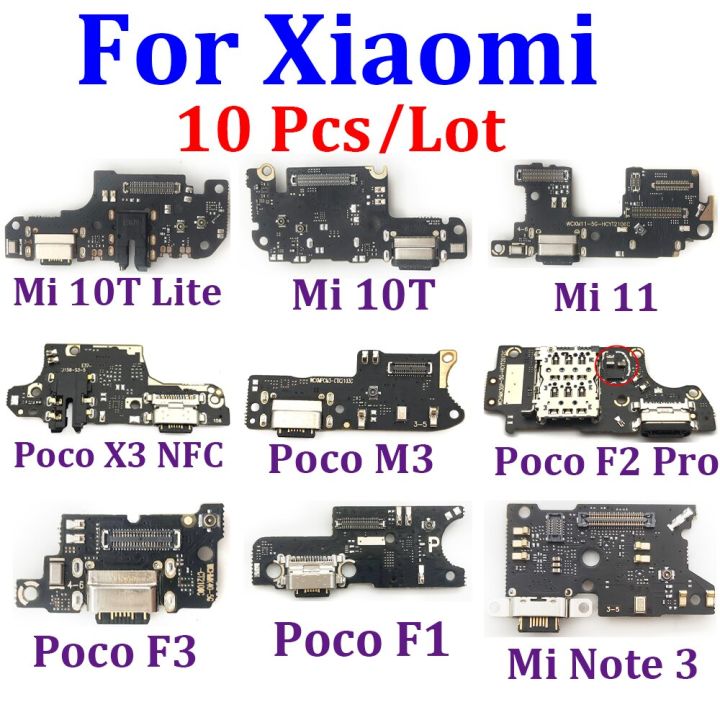 new-nang20403736363-10ชิ้นสำหรับ-xiaomi-mi-11-10t-10-lite-9t-pro-note-3-poco-f1-f2pro-m3-x3-f3-black-shark-2-usb-แท่นชาร์จบอร์ดเชื่อมต่อ