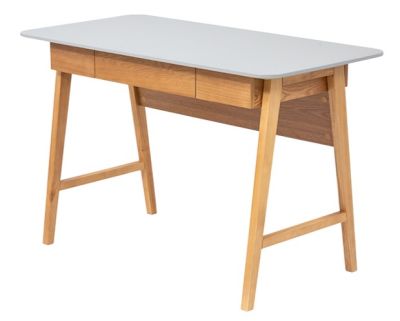 MODERNFORM โต๊ะทำงาน รุ่น  NATURA ท็อปโต๊ะสีเทา ขาไม้แอช ขนาด  120DX60WX76H CM.