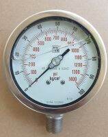 PRESSURE GAUGE "NUOVA FIMA" - หน้าปัด 4 นิ้ว เกลียวสแตนเลส ½ นิ้ว ตัวบอดี้เป็นสแตนเลส RANGE : 0 – 100 kg