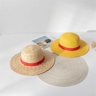 897GONGS 31ซม.-35ซม ปานามา อุปกรณ์คอสเพลย์ หมวกฤดูร้อน ขอบใหญ่ ชายหาด หมวกฟางลูฟี่ ชิ้นเดียวค่ะ หมวกกันแดด อุปกรณ์ต่อพ่วงอะนิเมะ