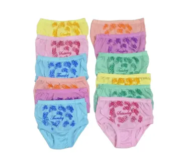 6Pcs 0-12 Years Old Baby Girls Underpants Flower Heart Cotton Panties Child Underwear  Briefs (One Size Smaller)