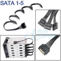 สายแยกไฟ แบบ SATA จาก 1 ไปเป็น 5  High quality SATA 15Pin Male to 5 SATA Female Splitter Hard Disk Drive Power Cord Cable