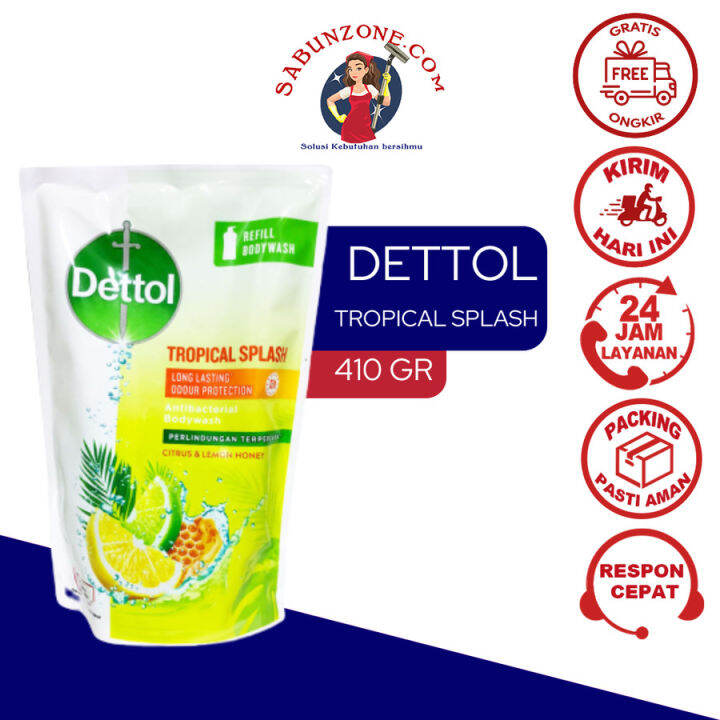 Dettol Hijau Body Wash Tropical Splash Citrus & Lemon Honey Anti