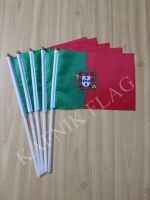 KAFNIK 5pcs 14 * 21cm A plastic Stick Handing Flag World National Flag Portugal hand flags Free Shipping