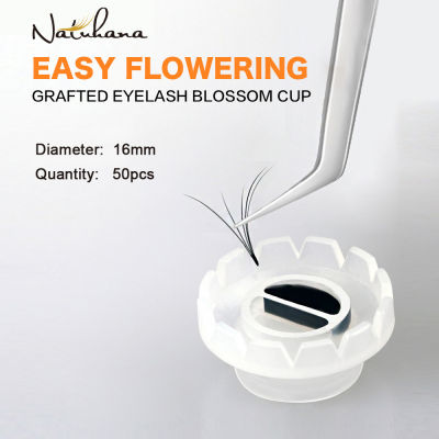 100Pcs Eyelashes Blossom Cup Lashes ผู้ถือกาวขาตั้งพลาสติก Quick Flower สำหรับ Eyelashes Extension เครื่องมือแต่งหน้า