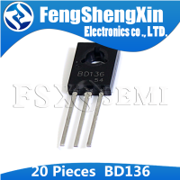 20Pcs BD136 TO-126 PNP Power ทรานซิสเตอร์เอาต์พุต45V 1.5A Medium Power Linear และ Switching Applications