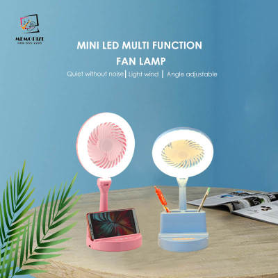 พัดลมมีไฟ RGB ปรับไฟได้หลายแบบ พัดลมพกพา พัดลมตั้งโต๊ะชาร์จแบตเตอรี่ Mini Fan RGB Table lighting