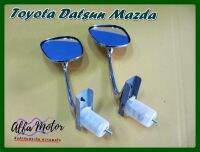 TOYOTA DATSUN MAZDA with for UNIVERSAL RN PAIR FENDER DOOR MIRRORS "CHROME" CURVE #กระจกมองหลัง มองข้าง โครเมี่ยม