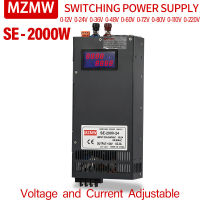 1ปี Warry Mmw SE2000 2000W สวิตช์จ่ายไฟสลับ0-12V 24V 36V 48V 60V 80V 110V 220V จอแสดงผลดิจิตอลปรับได้ Ac/dc กำลังสูง SMPS