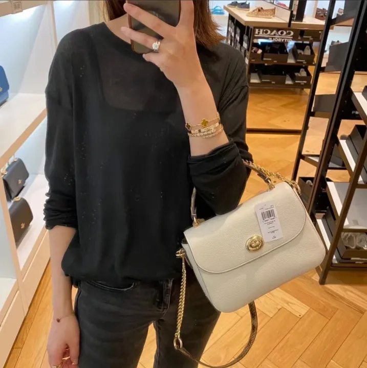 Original Coach C1560 Marlie Women's Top Handle Satchel Bag Chalk