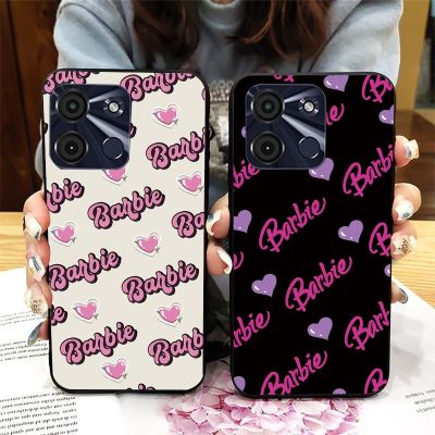 Casing For Itel A60 A60s Retro Pink Barbie Print Girly Soft TPU Phone Case Anti-scratch Fall-proof Dirt Resistant Protective