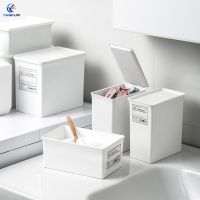 Lifestyle Simple Japanese Style White Moisture-proof Washing Powder Storage Box with Lid Household Dust-proof Small Debris Sorting Organizer Accessories