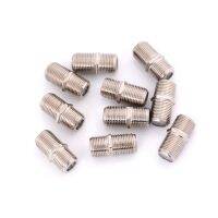 10pcs Joiner Barrels Connector F Plug Coupler Adapter Plus HD TV Coax Cable Aluminium Alloy Female F connector JoinersWires Leads Adapters