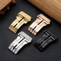 18mm 22mm Solid Stainless Steel Buckle for Hublot Big Bang Silicone Leather Strap with Tool Watch Clasp Button Silver Black Gold