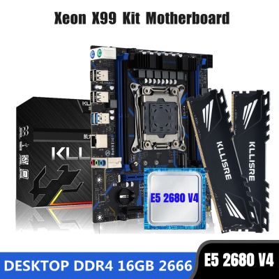 Kllisre X99 motherboard combo kit set LGA 2011-3 Xeon E5 2680 V4 CPU DDR4 16GB (2PCS 8G) 2666MHz Desktop Memory